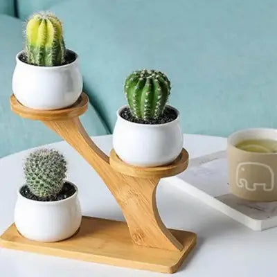 Support Pot De Fleur - BambooWoodFlowerpotHolder™