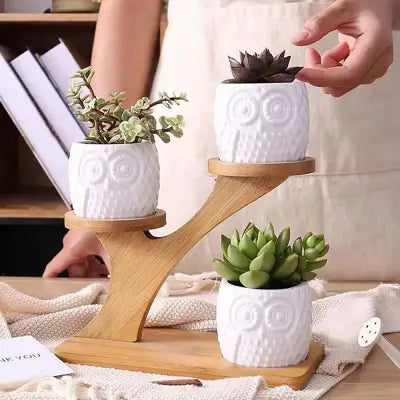 Support Pot De Fleur - BambooWoodFlowerpotHolder™