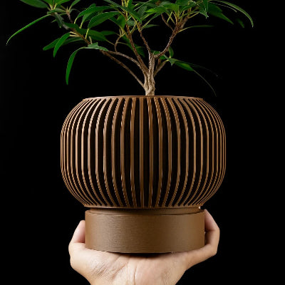 Pot de fleur 3D marron