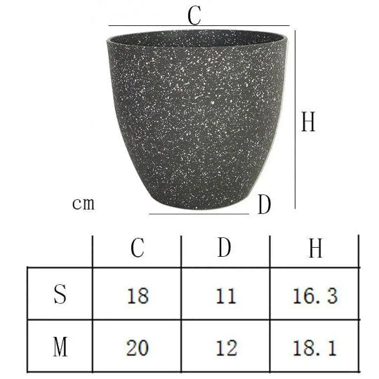 TAILLE CACHE POT EFFET PIERRE