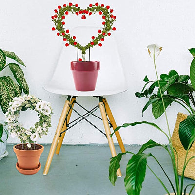 Tuteur metal forme coeur fleuri