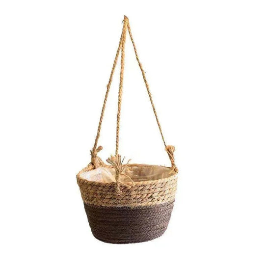 cache pot corde de jute marron