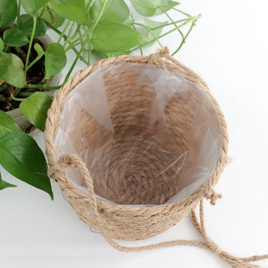 CACHE POT EN CORDE DE JUTE PROTECTION HUMIDITE