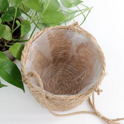 CACHE POT EN CORDE DE JUTE PROTECTION HUMIDITE