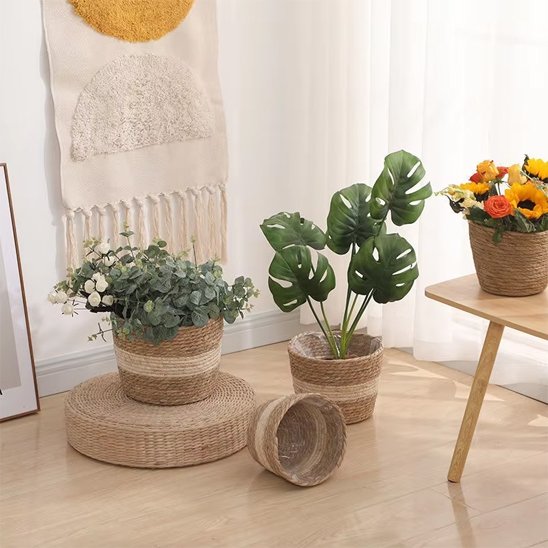 Cache Pot jute bicolore