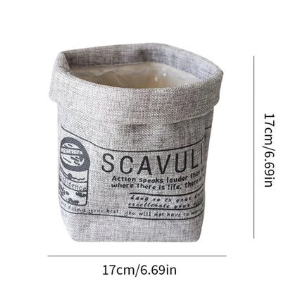 cache pot tissus gris