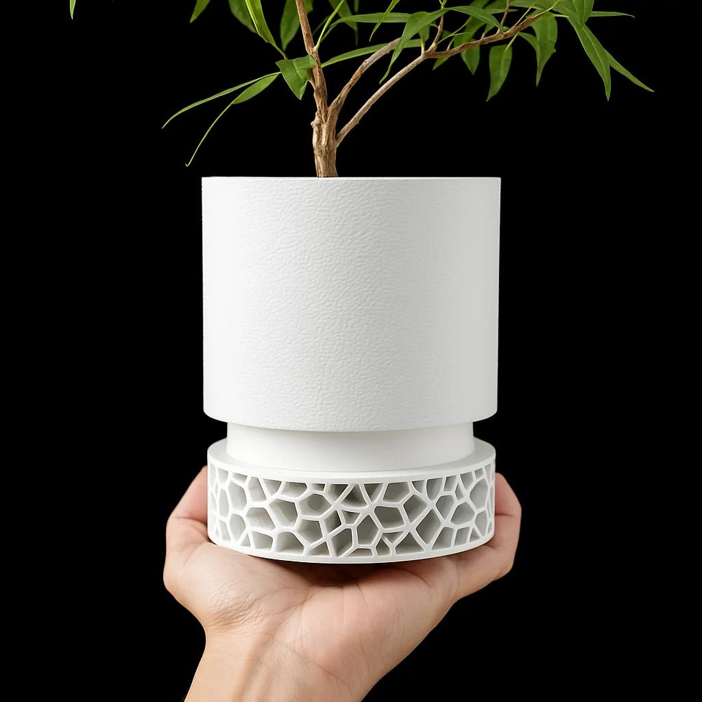 pot de fleur 3D blanc
