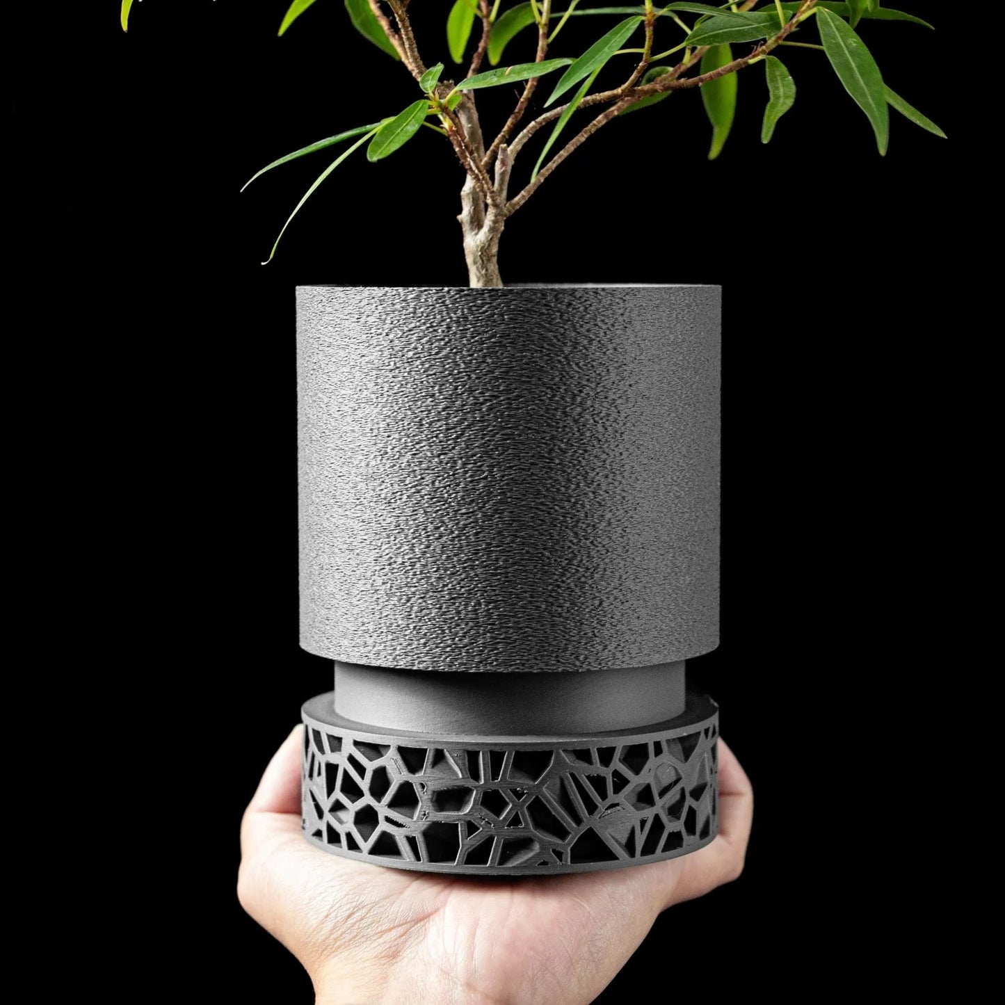 pot de fleur 3D gris anthracite