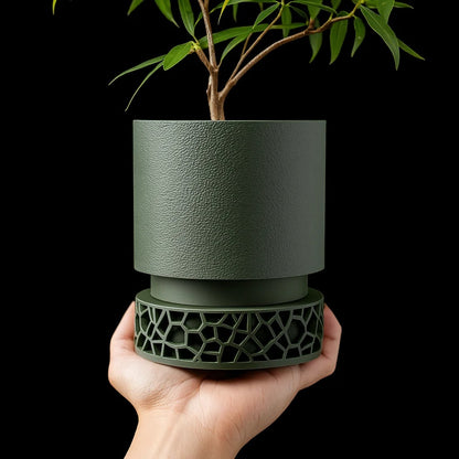 pot de fleur 3D vert foncé