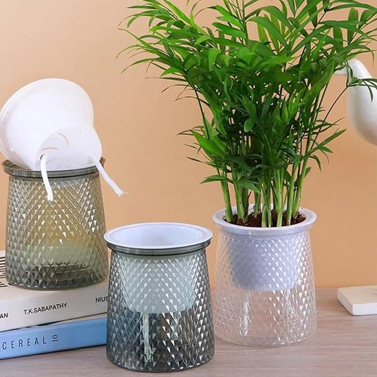 pot de fleur design avec reserve d'eau