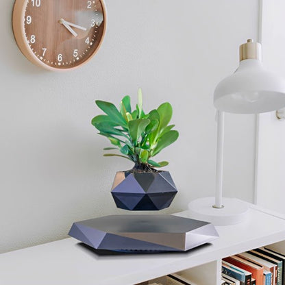 pot de fleur lévitation magnétique gris anthracite