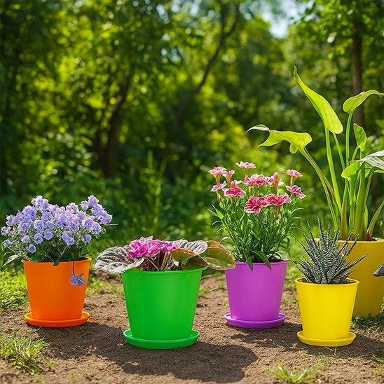 pot de fleurs couleurs acidule