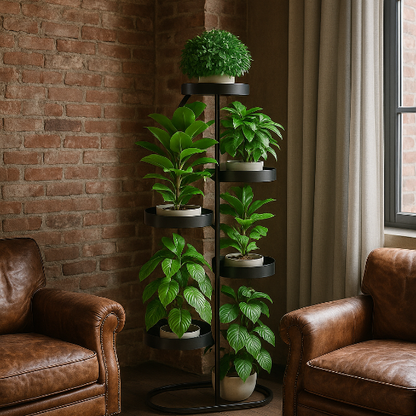 SUPPORT PLANTE NOIR 5 NIVEAUX