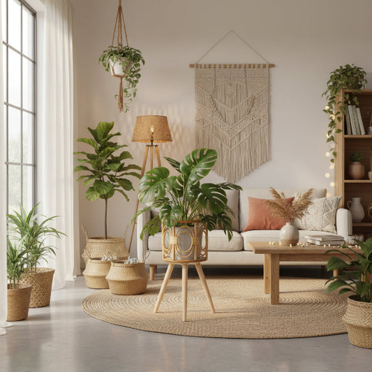 support plante rotin