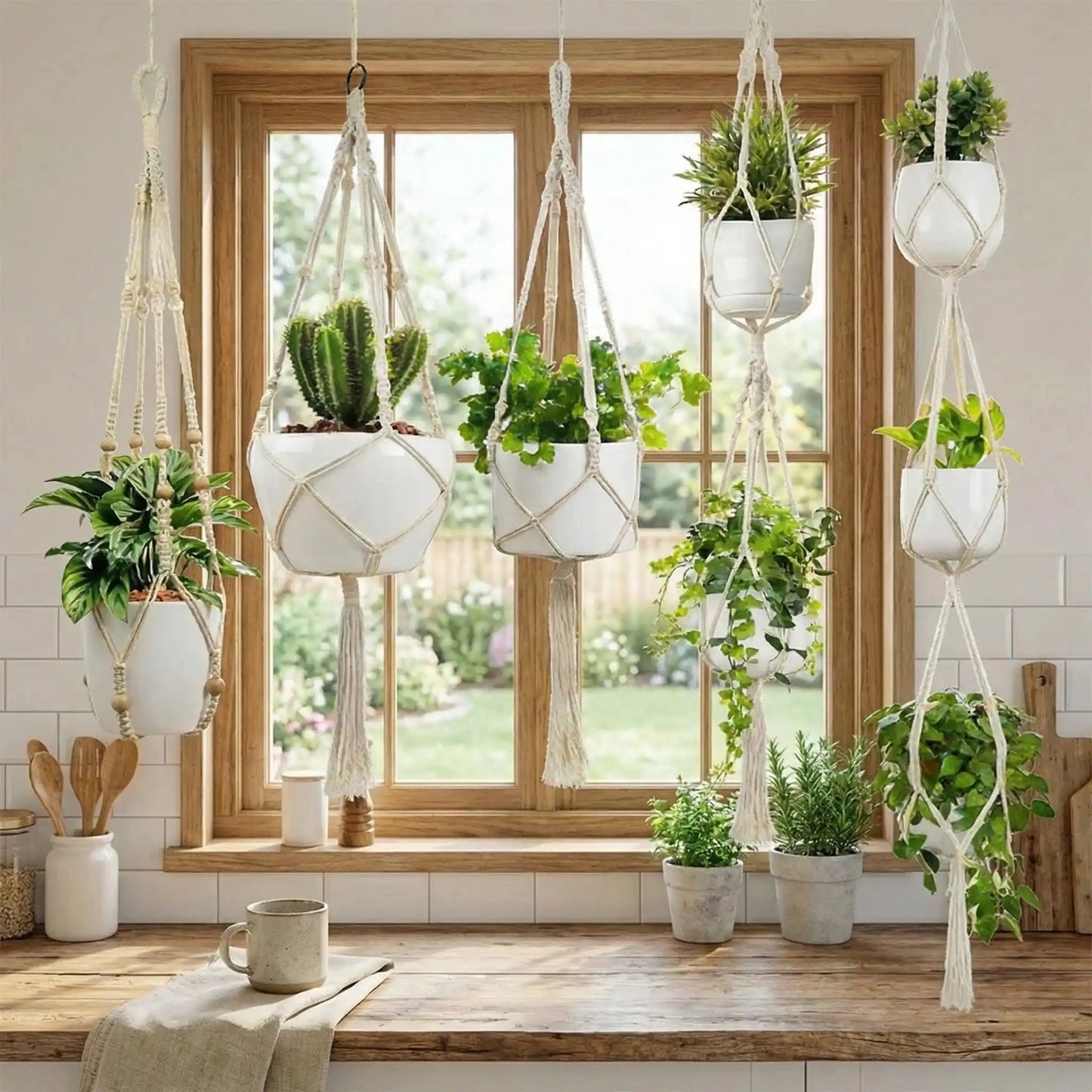 Suspension Plante Macramé | Corde nouée lot de 5