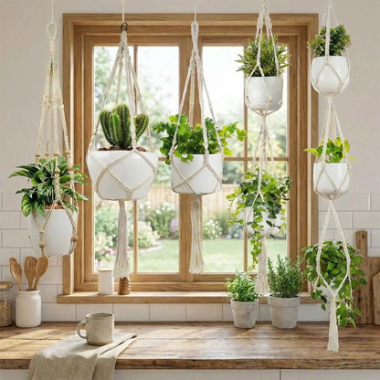 Suspension Plante Macramé | Corde nouée lot de 5