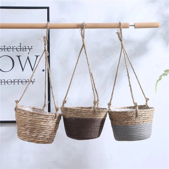 trio de cache pot en corde de jute assortis